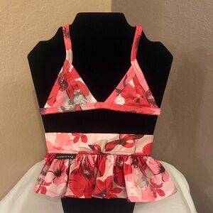 FITWARM 2 pc Pink Floral Bikini Top with Ruffle Skirt for Dogs AWESOME!